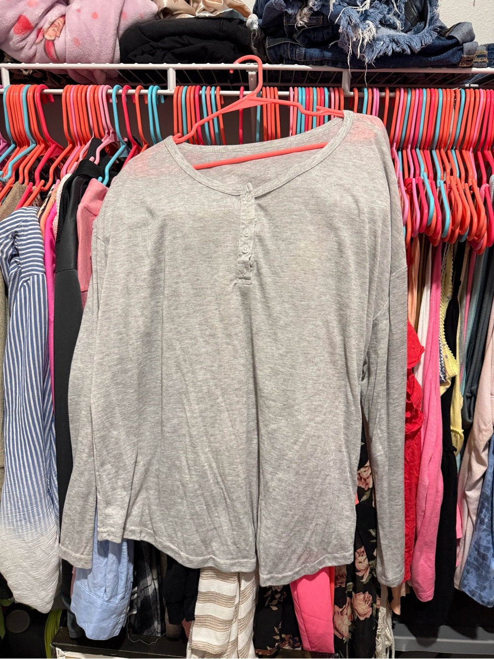 Gray Long Sleeve Top